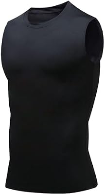 Compression Shirt Men Slimming Body Shaper Vest - Crewneck Workout Tank Top