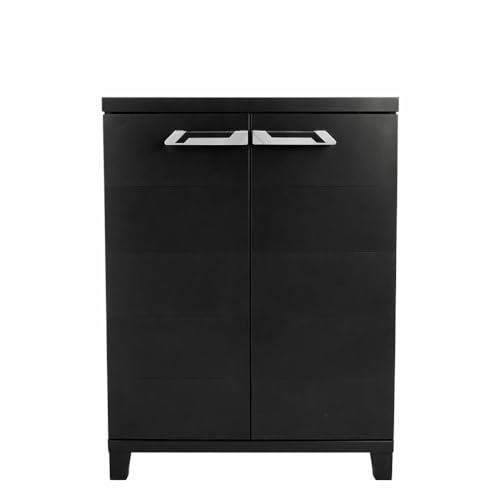 Ondis24 Kunststoffschrank Prime 88(h) x66x40 Schwarz – Beistellschrank mit 1 Boden verstellbar 15 kg – Abschließbar – Mehrzweckschrank für Haushalt, Keller & Abstellraum (Schloss Nicht enthalten)