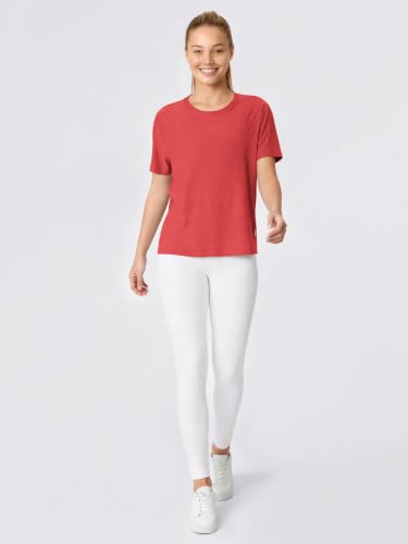 Image of ODODOS Women's Performance Cropped Tee Ultra Soft odSTRATUM Tech Short Sleeve Relaxed Top Crew Neck T-Shirts