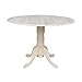International Concepts T-42DP 42-Inch Dual Drop Leaf Table, Unfinished