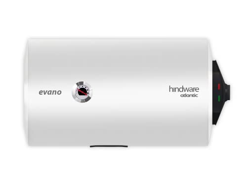 Image of HINDWARE SMART APPLIANCES Atlantic Evano 50L Horizontal Storage Heater (Geyser) White With Glass Line Tank, Wall Mounting