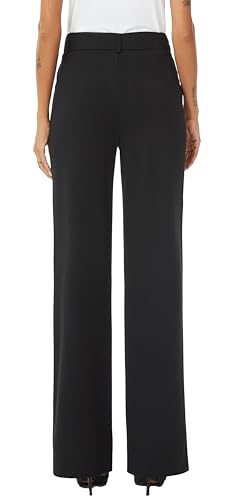 Womens High Waist Wide Straight Leg Trousers Casual Slacks Dress Pants with Pockets2