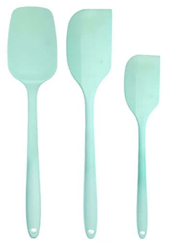 Cuisine Spatule Maryse Patisserie Silicone Spatule Maryse Souple Résistantes à Chaleur- Ustensiles en Silicone Lot de 3 SET (Bleu Ciel)