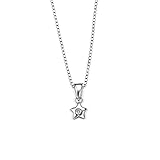 D for Diamond Children's 925 Sterling Silver Diamond Star Pendant Necklace Length 35cm