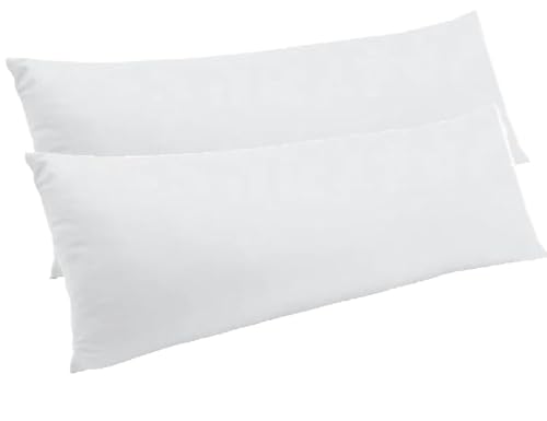 MoonRest Premium Lumbar Polyester 100% Cotton Fabric Filled with 100% Pure Virgin Synthetic Fiberfill Decorative Throw Pillow Insert Stuffer Form for Sofa Couch Cushion Bedroom Pack of 4-14x36