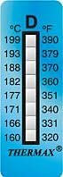 Irreversible Temperature label 8 level strips, Range: 160 Deg C to 199 Deg C, THE08S-D