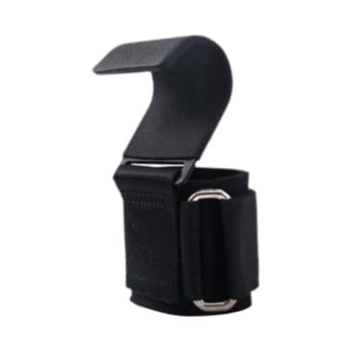 Menolana Fitness Weight Lifting Hook for Men Women Exercise Strength Training Thick Wrist Padding Weight Lifting Grip for Shrugs Rows, Black