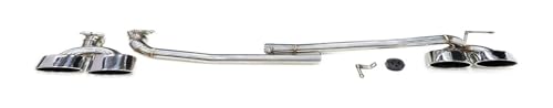 Silenciadores de escape W204 en acero 304 plata con punta cuádruple de 26 cm