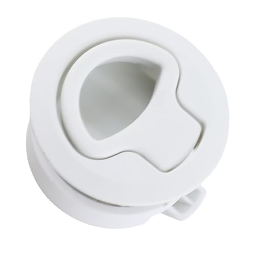Trappe chasse d'eau 6cm plastique, loquet came RV bateau, blanche