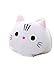 Oreiller en Peluche en Forme de Chat,Jouet en Peluche en Forme de Chat avec Coussin Mignon pour Chaton - Cadeau D'anniversaire pour une Utilisation Personnelle à la Maison et au Bureau - Blanc