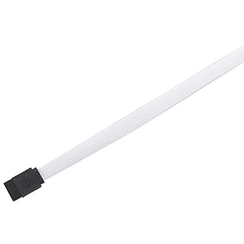 Cable SATA 3.0 para espacio reducido, conector en ángulo recto de nylon blanco de 50cm 5