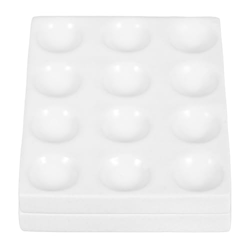Healeved Placa Cerámica de Reacción 12 Orificios Blanca para Experimentos Químicos Placa de Ensayo de Reacción Química para Laboratorio para Análisis Científico