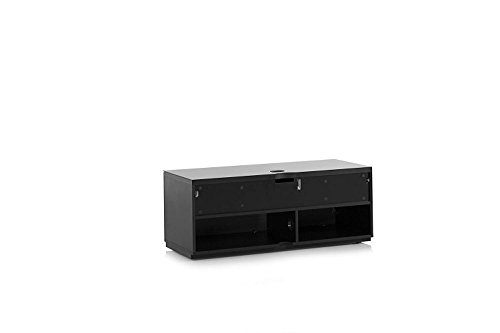 Sonorous St-110B Tv Stand - Modern Wood And Glass Tv Cabinet With 4 Shelves For Storage Accessories, Audio/Video Components & Consoles, With Hidden Wheels, Up To 65" - Walnut Cover #TOP4