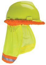 Dwos Hi-Viz YLW-Grn Sunshade with Reflective Stripe-Orange