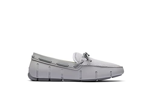SWIMS Mens Loafers, Braided Lace Shoes for Men, Casual Beach Loafer, Comfortable Summer Shoe, Stylish Lightweight Walking Footwear, Quick Dry Breathable Eco Friendly Footbed (Light Grey,7)