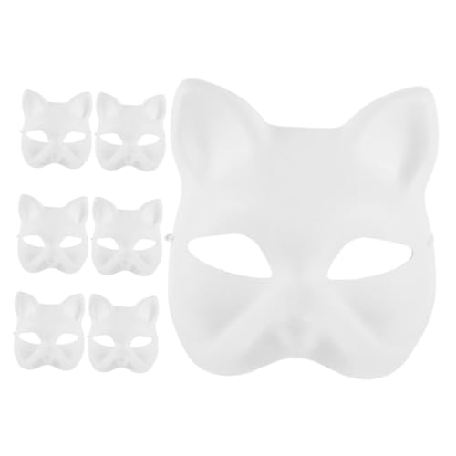 CONGARTENO 7pcs Blank Animal Masks for Painting Unpainted Masquerade Props for Carnival Cosplay and Dance Parties Craft Masks