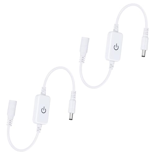Tunejoy LED Strip Dimmer Switch Tactile Gradateur de Bande Lumineuse LED 2A DC 12V-24V Contrôleur de Luminosité en Ligne pour Mono-couleur Bande LED