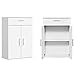 mokebo® Mehrzweckschrank 60cm Breite mit Schubladen & Einlegeböden 'Der Praktische' kurzer Schubladenschrank in Weiß, Kleiner Schrank & Midischrank | 60x91x34 (B/H/T in cm)