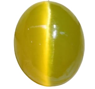 FINE GEMS Srilankan Chrysoberyl Cat Eye Gemstone 4.5 Carat लहसुनिया स्टोन 4.9 Ratti Yellow Cat Eye Stone Original Certified With IGL A1 Quality Most Precious वैदूर्य स्टोन For Traditional Jewellery