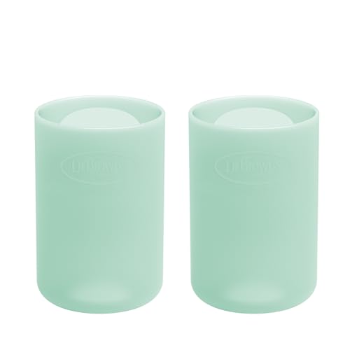 Image of Dr. Brown's Options+ Narrow Glass Bottle Sleeves, 100% Silicone, Mint, BPA-Free, 4 oz, 2-Pack