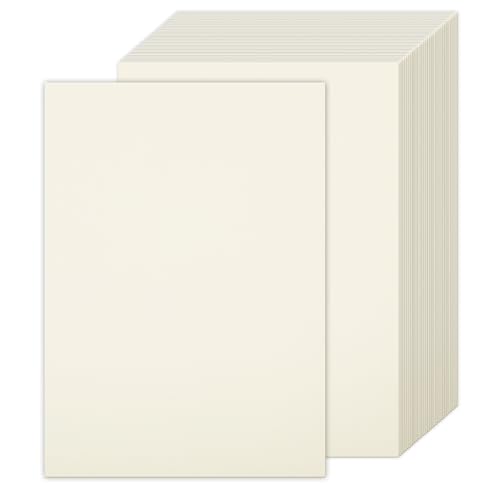 50 hojas de cartulina A4 color marfil, cartulina A4 color crema (250 g/m²), cartulina fotográfica, papel silueta, ideal para álbumes de fotos, invitaciones, menús, scrapbooking y manualidades