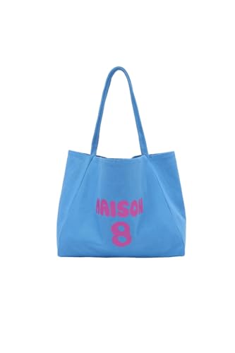 Image of Jeelow Large Striped Or Patterned Canvas Tote Bag for Women Men Shoulder Handbag with Zipper Pocket Travel