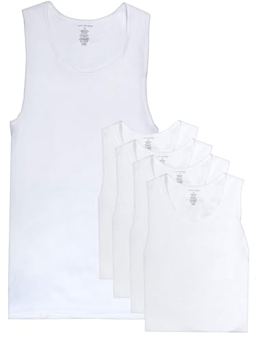 Van Heusen Mens Tank Top Undershirt - 5 Pack Soft Cotton A-Shirt Tank Tops - Breathable Sleeveless Shirts for Men (S-XL)