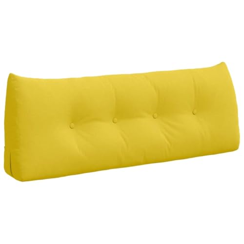 Coussin de dossier jaune pour lire au lit confortablement le soir