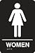 Accuform PAD108BK Plastic ADA Braille Tactile Sign, Women" with Graphic, 9" Length x 6" Width x 1/8" Thickness, White on Black