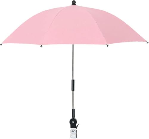 Parasol na Krzesło z Zaciskiem Przenośny Parasol na Klipsie na Krzesła Plażowe Patio na świeżym Powietrzu Wózek Inwalidzki Wózki Golfowe(Różowy)