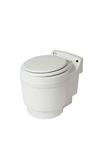 Laveo Dry Flush Toilet - Waterless, Portable, Self Contained and Easier to Use than an Incinerating or Composting Toilet. Great for Tiny Homes, Vans, Boats, Camping, RVs and Off Grid, LDPE, White