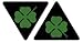 Kit de 2 pegatinas adhesivas 3D resinadas compatibles con Alfa Romeo trébol verde tamaño 6 cm A-026 (negro)