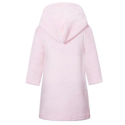 Image of Kids Bathrobe Hooded Plush Fleece Robe for Girls Boys