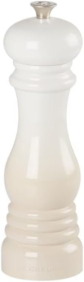 Le Creuset Classic Adjustable Pepper Mill Grinder, Chip-Resistant ABS Plastic, Anti-Corrosion, 40g, 21 cm, Meringue, 44001217160000