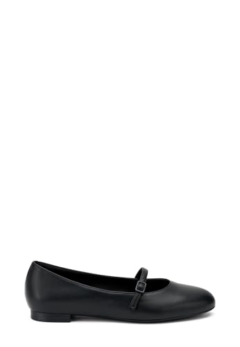 Ballerine en cuir pour femme avec sangle souple tailles 35 39 noir et vert