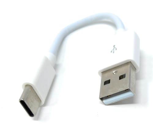 DRUT 15cm USB to USB-C Charging & Data Sync Cable – Compatible with Smartphones, Laptops, Gaming Consoles, Power Banks, and Adapters (White) 0.5ft