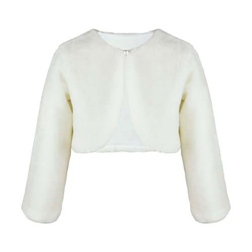 Girls Faux Furs Dress Coat Princesses Cape Winter Elegant Long Sleeve Cardigan for Women and Girls