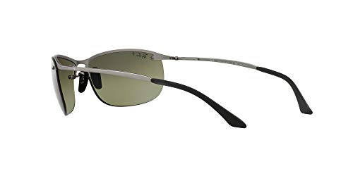 Ray-Ban Men's Rb3542 Chromance Rectangular Sunglasses, Matte Gunmetal/Polarized Grey Mirror Silver, 63 Mm #TOP17