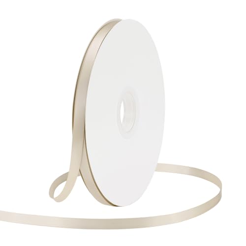 DINDOSAL Champagne Gold Double Face Satin Ribbon 3/8 Inch x 100 Yards by DINDOSAL - Used condition - US$10.15