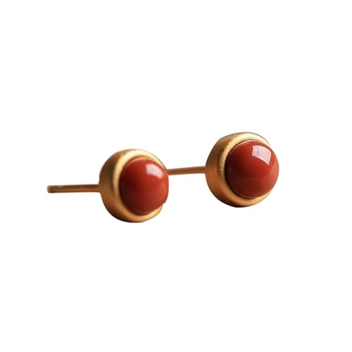 Boucles d'oreilles en jade rouge et argent 925 le cadeau yoga idéal pour femme