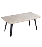 Home Heavenly® - Mesa Centro elevable Industrial SKADI, Mesa Madera Roble Natural y Patas metálicas. (Roble Nordish - Negro)