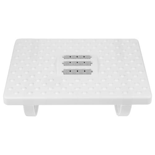 TOPBATHY Reposapiés Antideslizante de Plástico Blanco para Oficina y Hogar, Taburete Ergonómico Pequeño para Aliviar Fatiga, Reposapiernas Cómodo Debajo del Escritorio, Uso Doméstico
