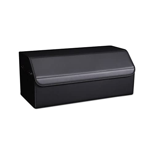 Ergocar Organizador de Maletero, Doble Capa Plegable para Almacenamiento, Cuero de PU Con Tapa, Impermeable y Duradero para Coches y SUV
