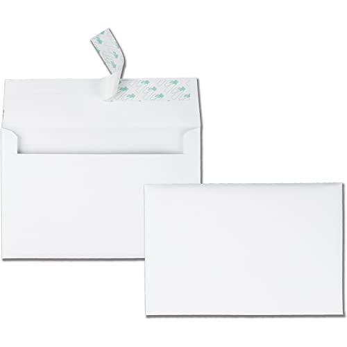 Quality Park A9 Greeting Card Envelopes with Self Seal Closure, 5-3/4 x 8-3/4, 24 lb. White, Half Fold Sized Envelopes Ideal for Greeting Cards, Photos, and Invitations, 100/Box (QUA10750)