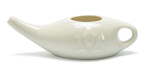 Roe & Moe Ceramic Neti Pot for Nasal Sinus Cleansing Wash Irrigation Relief - Microwave and Dishwasher Safe - Petite