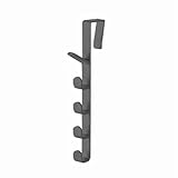 Black Over Door Hanger – Multi-Functional Door Hook Rack for Hanging Clothes, Bags & Towels – Space-Saving Home Organizer