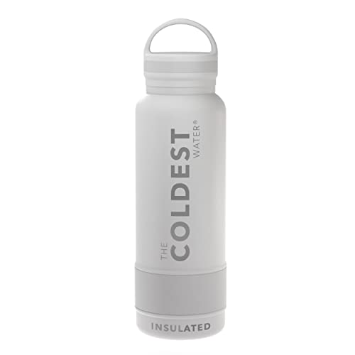 Coldest Insulated Water Bottle with Handle Lid | Leak Proof, Simple Insulated Modern Stainless Steel, Double Walled, Sport Bottles, Metal Flask | 21oz
