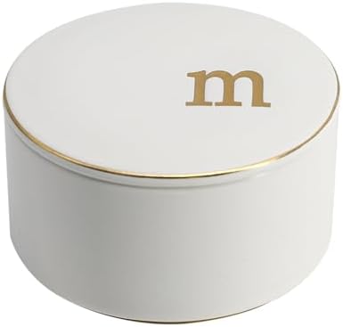 COLLECTIVE HOME - Ceramic Jewelry Box, Elegant Embossed Jewelry H...