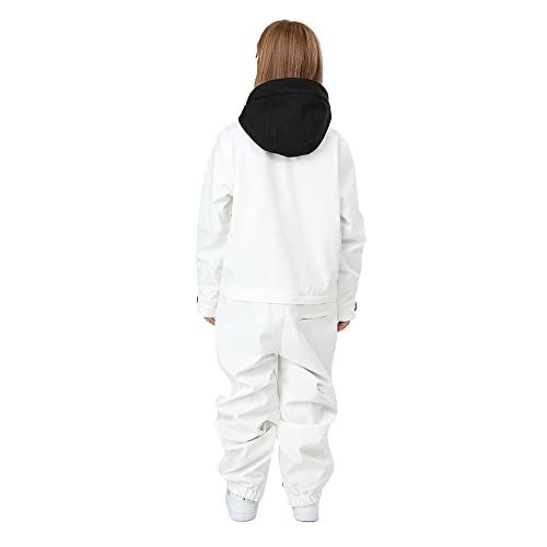 Image of HOTIAN Kids One Piece Snowsuits Girls Ski Suits Overalls Waterproof Insulated Snow Wear Outfits Snowboarding Jackets