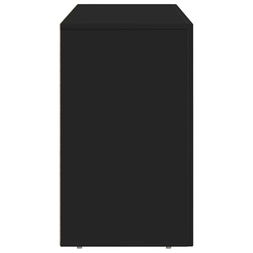 Aparador negro 100 x 35 x 59 cm con cómoda de madera moderna 8